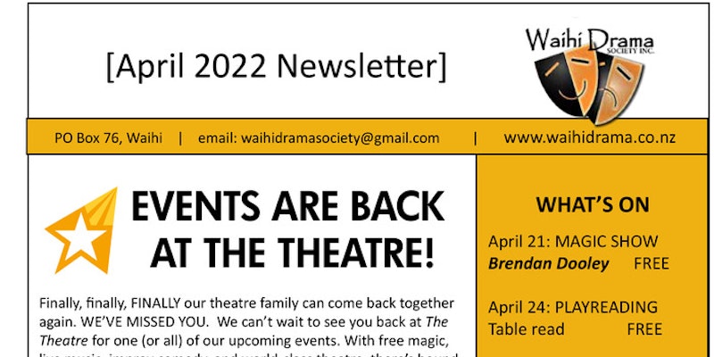 April 22 Newsletter